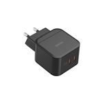 Chargeur QDOS PowerCube Trio Double USB Type C 45W Noir + 2 Câbles USB Type C