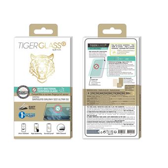 Protection d'écran en verre trempé antibactérien pour Samsung Galaxy S22 Ultra 5G TigerGlass Transparent