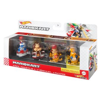 Pack de 4 véhicules Hot Wheels Mario Kart
