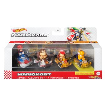 Pack de 4 véhicules Hot Wheels Mario Kart