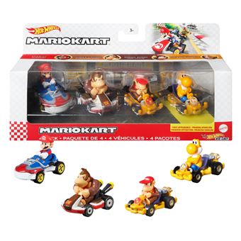 Pack de 4 véhicules Hot Wheels Mario Kart