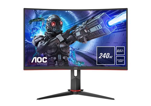 AOC Gaming C27G2ZU/BK - LED-monitor - gebogen - 27 - 1920 x 1080 Full HD (1080p) @ 240 Hz - VA - 300 cd/m² - 3000:1 - 0.5 ms - 2xHDMI, DisplayPort - luidsprekers - zwart, rood