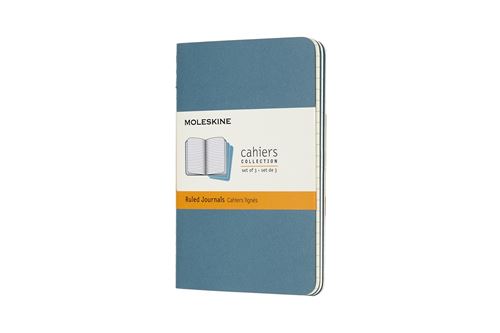 Set de 3 cahiers format de poche Moleskine lignés Bleu