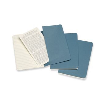 Set de 3 cahiers format de poche Moleskine lignés Bleu