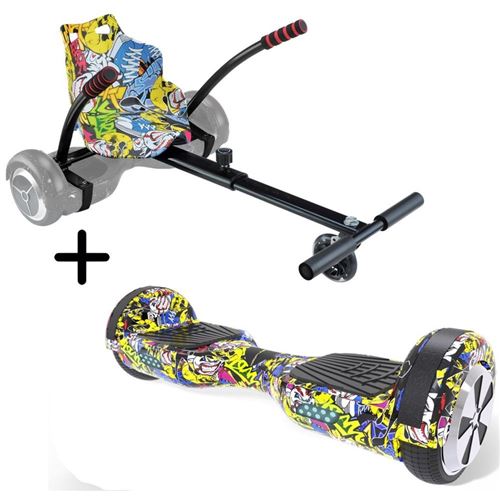 Pack: Urbanglide Hoverboard 65 Lite 550 W Roues 6,5″ avec Kart Pilot