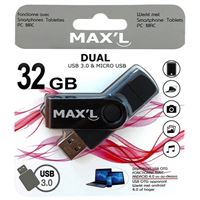 Max'l USB-stick USB 3.0 Dual OTG 32 GB Zwart