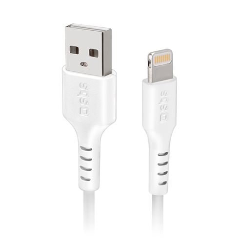 Câble données et recharge SBS USB vers Lightning 1 m Blanc