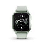 Montre connectée Garmin Venu Sq 2 Vert menthe métallique avec bracelet vert d'eau