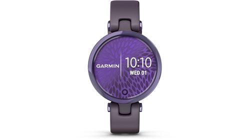 Montre connectée Garmin Lily Sport avec boîtier violet foncé et bracelet en silicone violet foncé