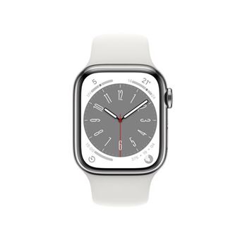 Apple Watch Series 8 GPS + Cellular, boîtier Acier inoxydable or 41mm avec Bracelet Sport Lumière Stellaire