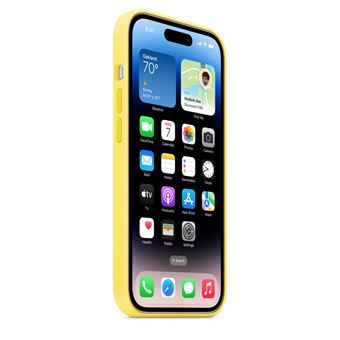 Apple - Coque de protection pour téléphone portable - compatibilité avec MagSafe - silicone - jaune canari - pour iPhone 14 Pro