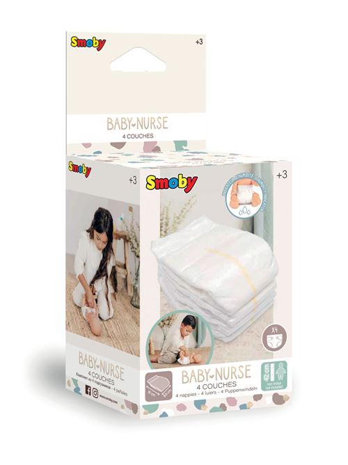 Boite 4 Couches pour poupons Smoby Baby Nurse