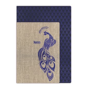 Set de 2 carnets de notes Lannoo Peacock