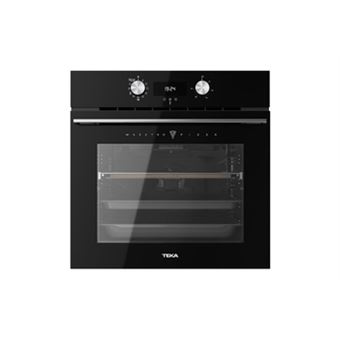 Four niche 600 MF Maestro Pizza  8 f dt spéciale pizza, Grill puissant 340°C Pyrolyse, Hydroclean70L Cl énergétique A+ Guides télescopiques SoftClose Pierre pour cuisson pizza, et Pelle à enfourner pro Porte 4 vitres Noire  Dimension enc hxLxP(cm)57