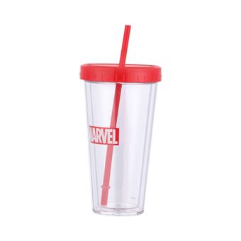 Verre avec paille Miniso Marvel 420 ml Rouge