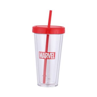 Verre avec paille Miniso Marvel 420 ml Rouge