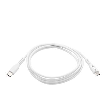 Chargeur QDOS PowerCube Trio Double USB Type C 45W Blanc + Câble Lightning + Câble USB Type C