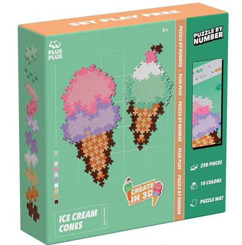 UB Plus Jeu de construction Puzzle by Number Plus-Plus Ice Cream Cones 250 pièces multicolore modèle 4346