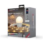Kit ampoule de lumière LED Monster Illuminescence A19 E27 Multicolore + Bande de lumière 2 m