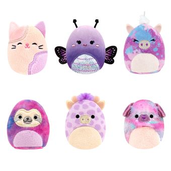 Pack 6 Peluches Squishville Purple Squad