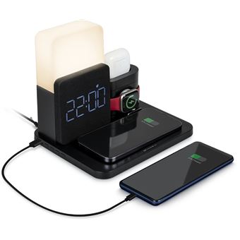 Lampe de Réveil LED Multifonction-Station de Charge Sans Fil-Induction Chargeur
