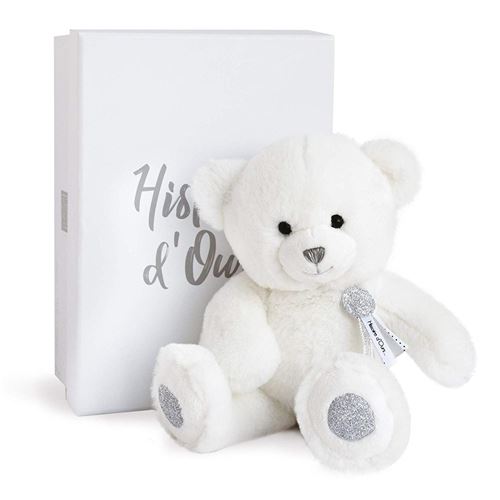 Ours en peluche Doudou et Compagnie Charms 24 cm Blanc