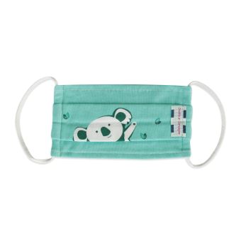 Masque coton Doudou et Compagnie Jersey Fun Koala Taille S Vert - 1