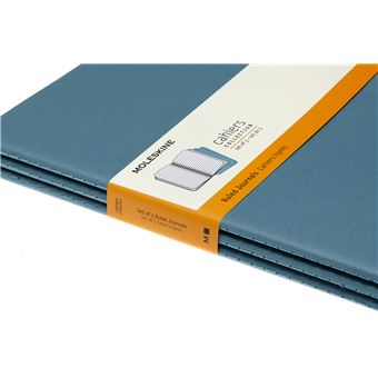 Set de 3 cahiers très grand format Moleskine lignés Bleu