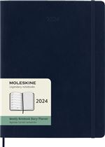 Agenda civil semainier Moleskine 2024 12 mois Format XL Couverture Souple Bleu Saphir