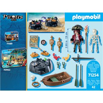 Playmobil Pirates 71254 Starter Pack Pirate et barque