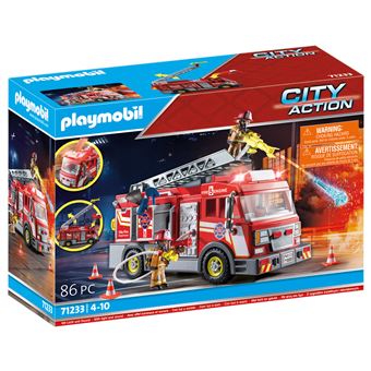 Playmobil 70935 camion de pompiers avec échelle - city action