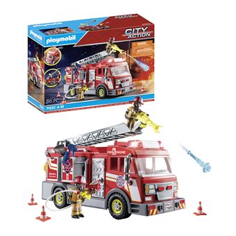 Playmobil - Caserne de pompiers transportable - Playmobil - Rue du