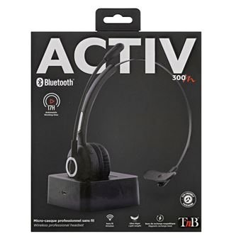 Micro-casque sans fil Mono Bluetooth T'n'b Activ 300M Noir