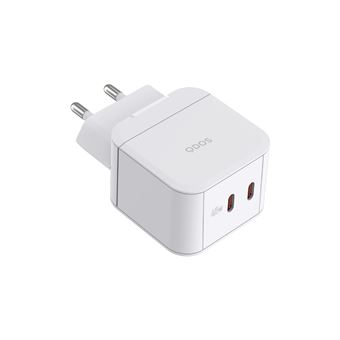 Chargeur QDOS PowerCube Double USB Type C 45W Blanc
