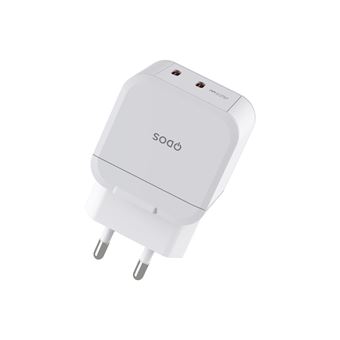 Chargeur QDOS PowerCube Double USB Type C 45W Blanc