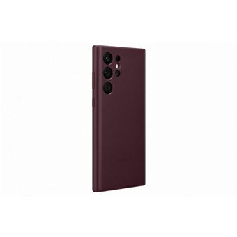 Coque en cuir pour Samsung Galaxy S22 Ultra Bordeaux