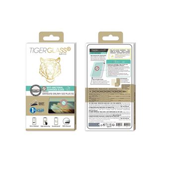 Protection d'écran en verre trempé antibactérien pour Samsung Galaxy S22 Plus 5G TigerGlass Transparent