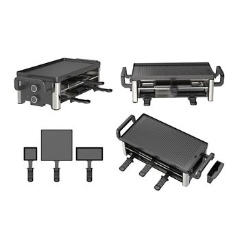 Raclette Grill Ohmex OHM-RCL-2946 2000 W Noir et Argent 8 parts