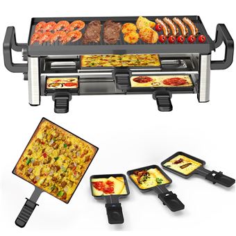 Raclette Grill Ohmex OHM-RCL-2946 2000 W Noir et Argent 8 parts