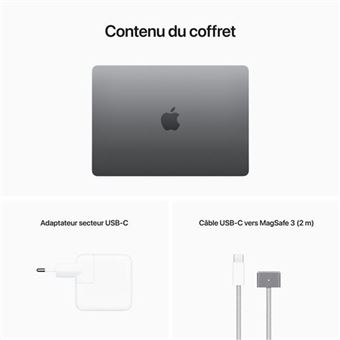 MacBook Air 13'' 1To SSD 16Go RAM Puce M2 CPU 8 cœurs GPU 8 cœurs Gris sidéral Nouveau