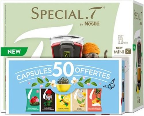 SPECIAL.T by Nestlé MINI.T machine à thé avec capsules Blanche - Cdiscount  Maison