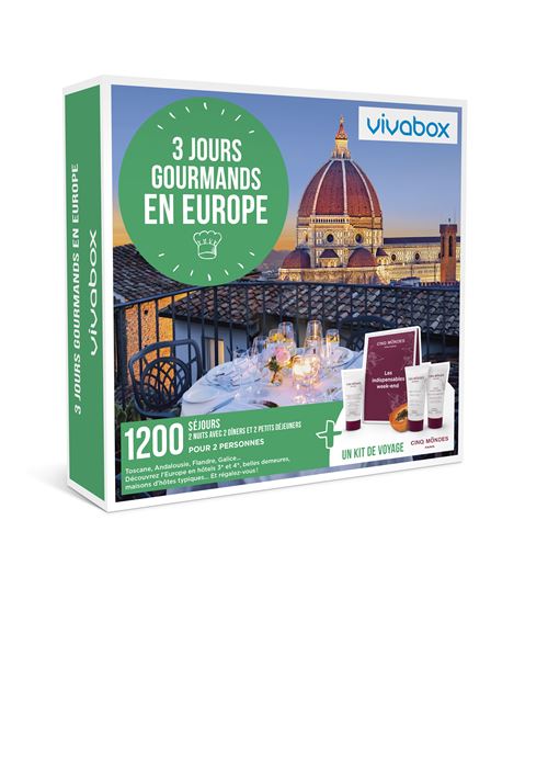 Coffret Cadeau Wonderbox 3 Jours Gourmands en Europe