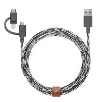 Native Union Belt MicroUSB naar Lightning en USB Type C Kabel Grijs - 2M