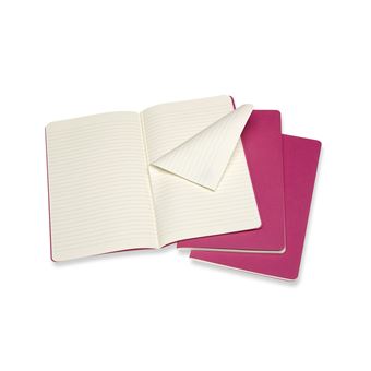 Set de 3 cahiers grand format Moleskine lignés Rose