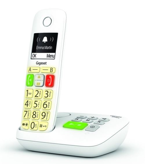 Gigaset E290A - Téléphone Fixe sans Fil Blanc avec Répondeur intégré et  Grand écran rétroéclairé, larges Touches, Fonction Blocage D