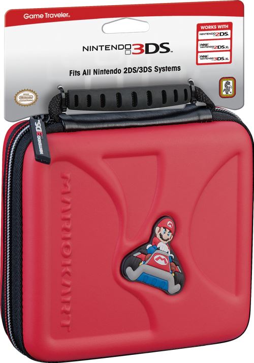 Pochette de transport rigide BigBen Mario Kart pour Nintendo 2DS et 3DS Rouge