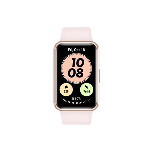 Huawei Watch Fit new - Goud - smart watch met riem - silicone - kersenbloesemroze - afmeting pols: 110-190 mm - display 1.64 - 4 GB - Bluetooth - 21 g