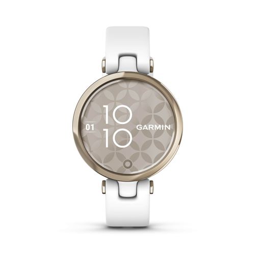 Montre connectée Garmin Lily Blanc et doré avec bracelet en silicone blanc
