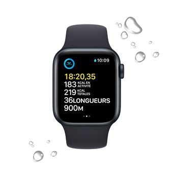 Apple Watch SE GPS + Cellular 2ème génération, boîtier Aluminium Minuit 40mm avec Bracelet Sport Minuit