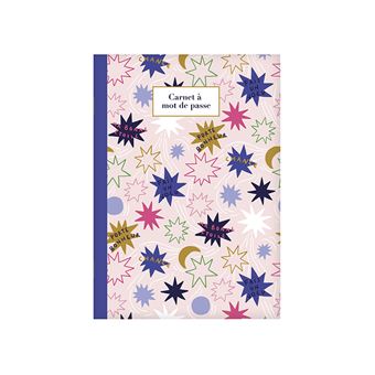 Carnet Mots de passe A6 Kiub Etoile Rose